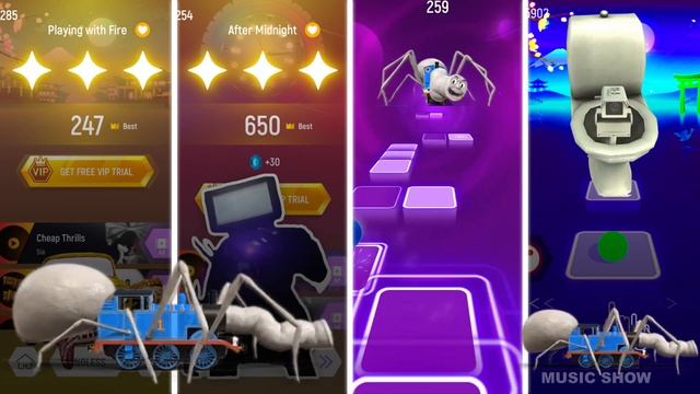 Car Eater Vs TvMan Titan Vs Thomas The Train exe Vs Camera Toilet - Tiles Hop EDM Rush! смотреть онлайн