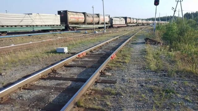 2тэ116-1109 с грузовым поездом ходом с Серова на Приобье по 2 пути смотреть онлайн