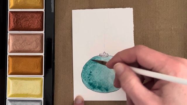 Watercolour Bauble Swatch (day7): Rosa Gallery Cobalt Turquoise, Chromium Oxide & Phthalo Turquoise смотреть онлайн