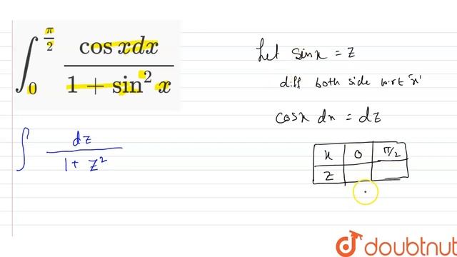 `int_(0)^((pi)/(2))(cosxdx)/(1+sin^(2)x)` смотреть онлайн