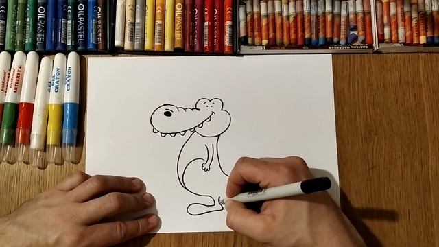 Как нарисовать крокодила / Урок Рисования / How to Draw a crocodile / Drawing Lesson смотреть онлайн