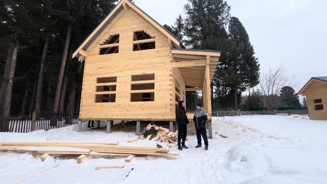 Отзыв от заказчика. Дом 8х6 в полтора этажа с открытой верандой в посёлке #Заварзино смотреть онлайн