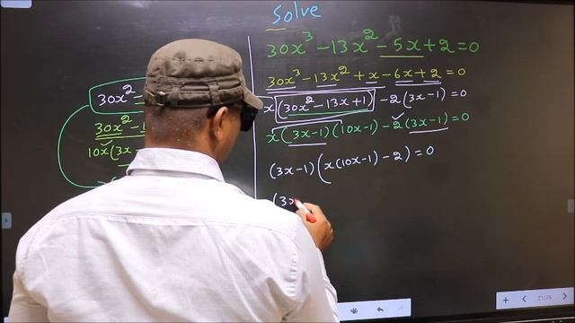 Solve cubic equation 〖〖30x〗^3-13x〗^2-5x+2=0 смотреть онлайн