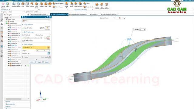 Siemens NX Modeling Tutorials #22 | How To Use Draft Command To Changing Angle Of Faces (NX 1953) смотреть онлайн