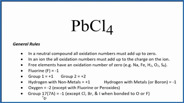 How to find the Oxidation Number for Pb in PbCl4 смотреть онлайн