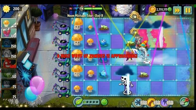 Растения против зомби 2/Plants vs Zombies 2 : Neon mixtape tour миссия 8 смотреть онлайн