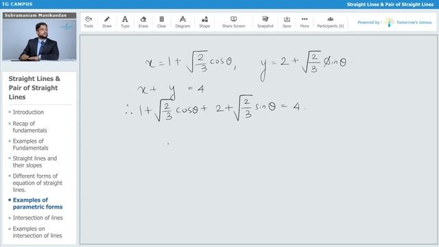 Examples of Parametric Forms | Part – 2 | Straight Lines | JEE | Mathematics - TG Campus смотреть онлайн