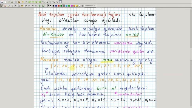 Statistik Ma'lumotlarning Turli Ko'rinishlari. Algebra 11-sinf. 43-dars