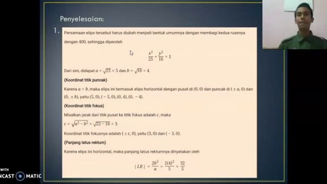 Elips | Geometri Analitik Indra Saputra 1911050004 смотреть онлайн