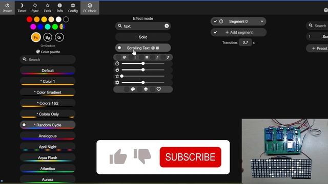 WLED 0.14.0-b3 - Upgrade - Quick look and scrolling text. - Wemos D1 - ESP8266 смотреть онлайн