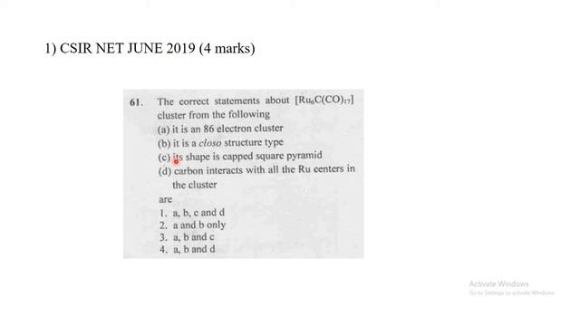 CSIR NET CHEMICAL SCIENCES ORGANOMETALLIC CHEMISTRY SOLVED PROBLEMS JUNE 2019. смотреть онлайн