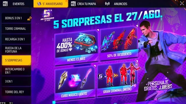 SERA GRATIS EL CRIMINAL NEON? |CONSIGUE EL TOKEN 5 ANIVERSARIO Y RECLAMA EL NEON Y ROJO EN FREE FIR смотреть онлайн