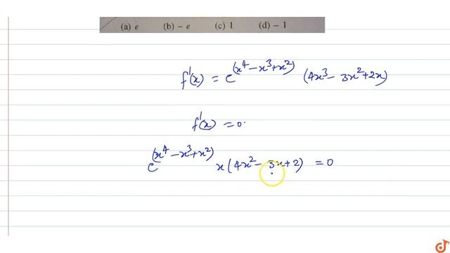 The minimum value of `f(x)=e^((x^4-x^3+x^2))` is смотреть онлайн