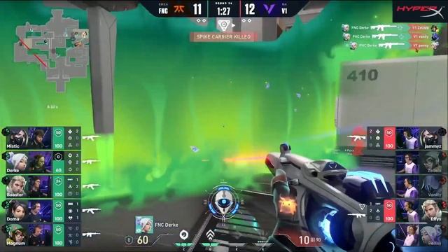 FNC Derke savves the match with 3 kills| FNC vs V1 | VALORANT смотреть онлайн