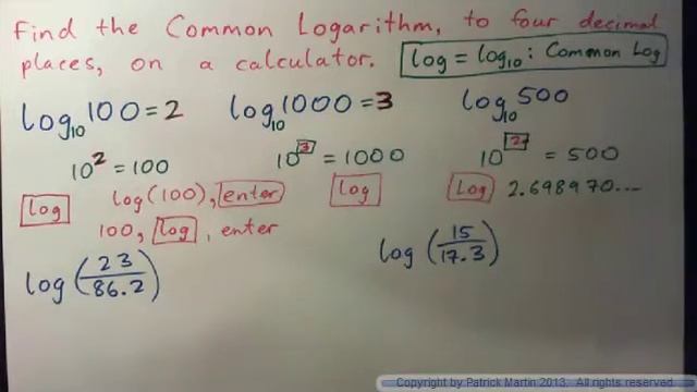 Evaluate Common Logarithms with Calculator (Log Base 10) смотреть онлайн