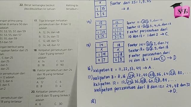 Jawaban matematika kurikulum merdeka kelas 4, Latihan akhir tahun bagian A No 13-24 halaman 240-241 смотреть онлайн
