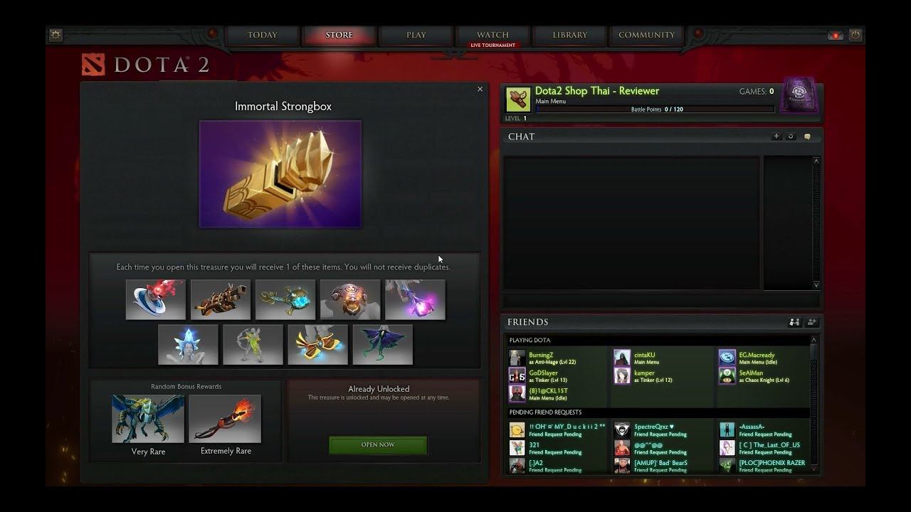รีวิวไอเทมและเปิดหีบ Immortal Strongbox - Dota2 Shop Thai смотреть онлайн