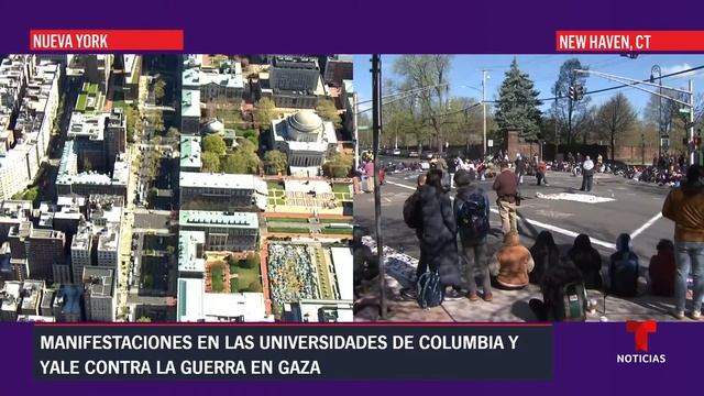 Manifestaciones en las universidades de Columbia y Yale contra la guerra en Gaza смотреть онлайн