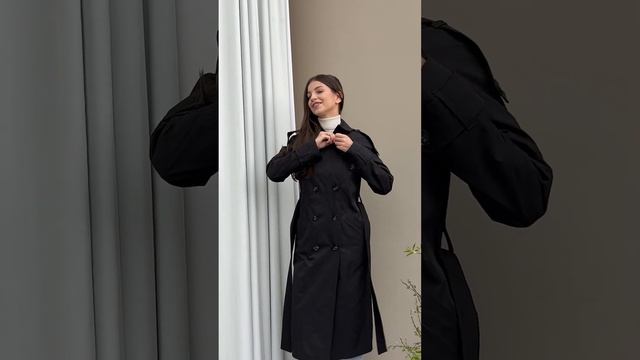 Плащ женский черный арт.1843(арт.озон:1557627260)#тренч #обзоры#плащ#одежда смотреть онлайн