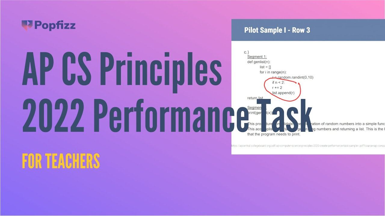 2022 APCSP Performance Task Webinar смотреть онлайн