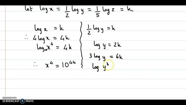 Logarithm - MCQ - CA Foundation - If log x= 1/2 log y= 1/5 log z then the value of x⁴ y³ z⁻² is смотреть онлайн