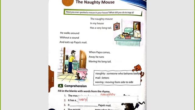 English Grade1 The Naughty Mouse Poem Explanation , video and exercise solution. смотреть онлайн