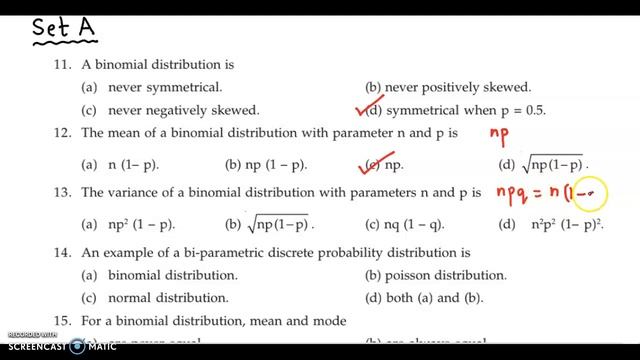 CA Foundation - Theoretical Distributions - Statistics | Ex 16 (A) 11 to 15 смотреть онлайн