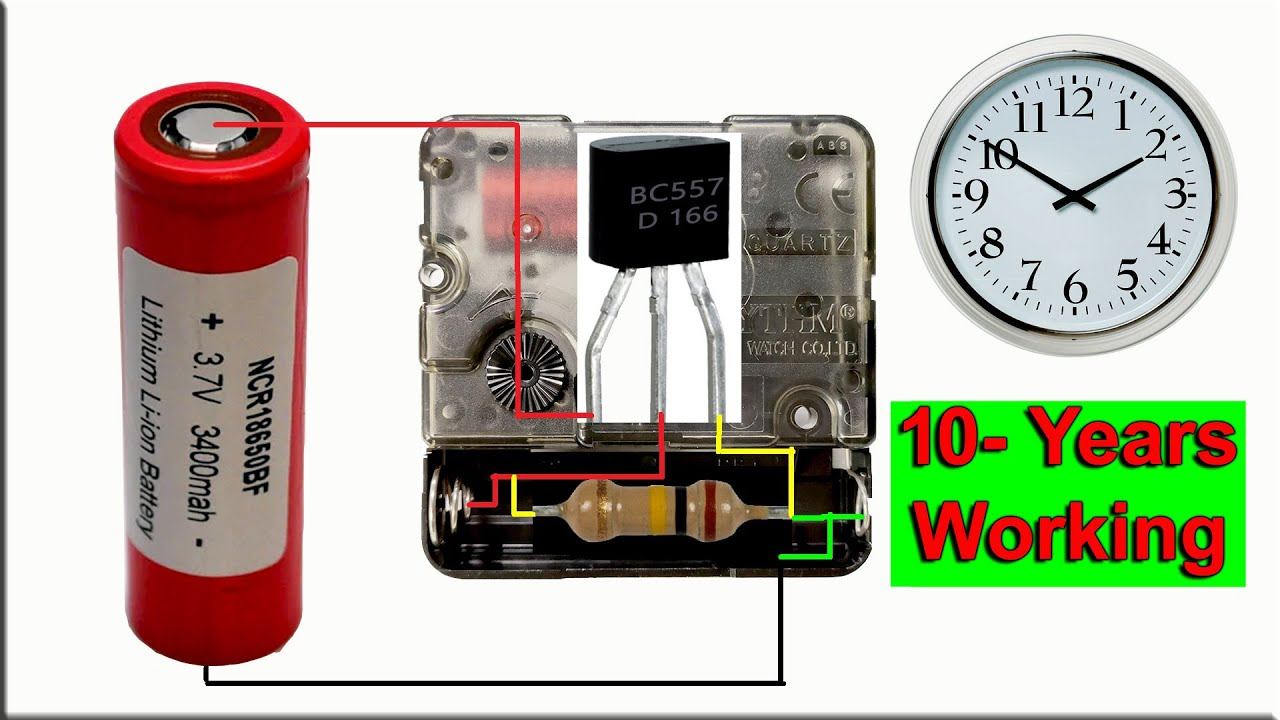 3.7v to 1.5v Circuit for any Wall Clock, Lifetime battery for Analog Clock, 3.7v to 1.5v Converter смотреть онлайн