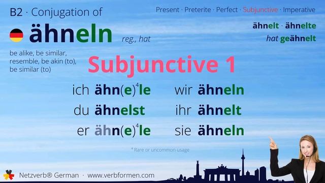 Conjugation of the verb "ähneln" (reg., hat) - all tenses, learning video, tutorial смотреть онлайн