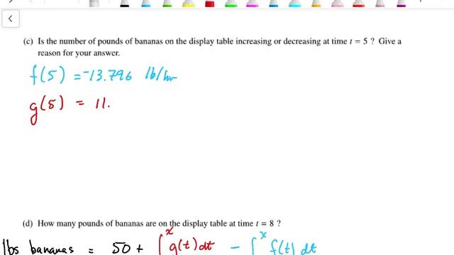 2017 AP Calculus AB Exam Full Solution FRQ#2c смотреть онлайн