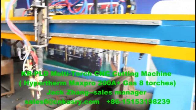 KR PLD 4x14m Multi Torch Gantry CNC Cutting Machine Hypertherm Maxpro 200A+ Gas 8 torches смотреть онлайн