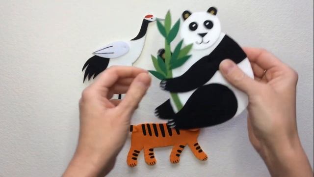 Tiger, Red-crowned Crane, Panda. Felt toys. Quiet Book | Журавль, тигр, панда. Фетровые книжки смотреть онлайн