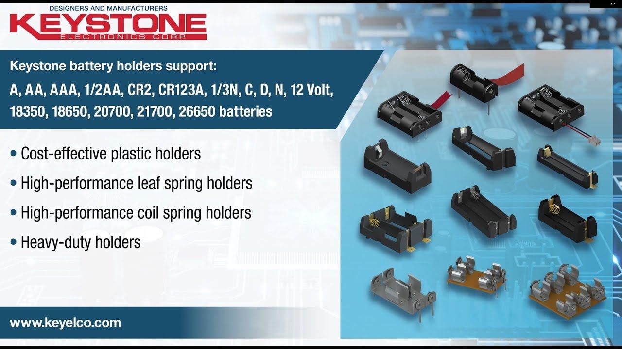Keystone Electronics- Cylindrical Battery Holders смотреть онлайн