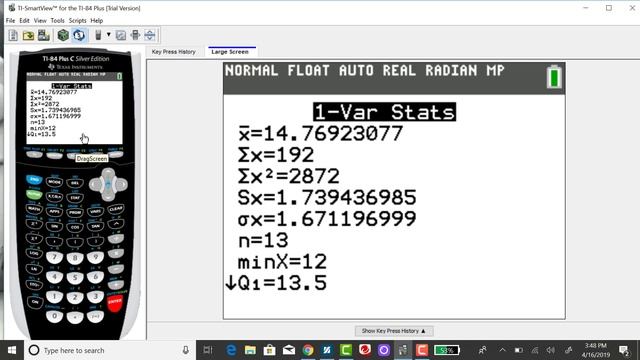 TI-84: Sample Standard Deviation and Variance смотреть онлайн