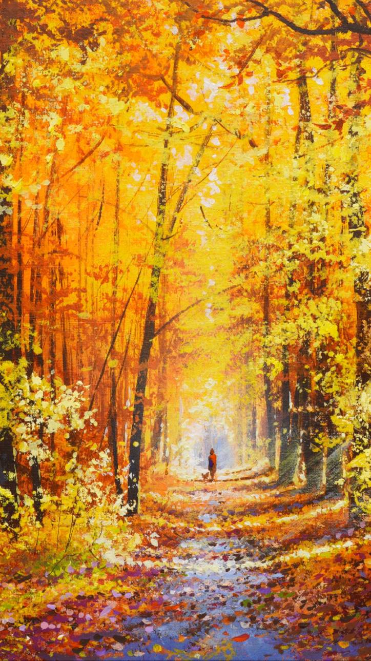 🍂🍁 Осенняя прогулка. Искусство. Живопись акрил. Картина. Acrylic Painting - Autumn / ART