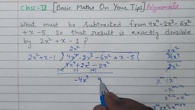 What must be subtracted from 4x^4-2x^3-6x^2+x-5 so that the result is exactly divisible by 2x^2+x-1 смотреть онлайн