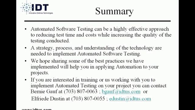 Automated Software Testing Lifecycle Methodology - Selected Best Practices смотреть онлайн
