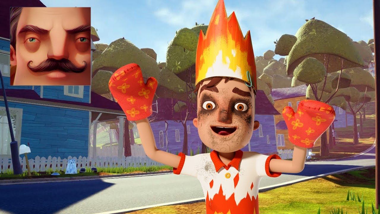 Hello Neighbor - My New Neighbor Aaron Fire Act 2 Trampoline Version Gameplay Walkthrough