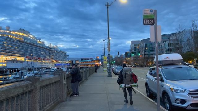 🇺🇸 Сиэтл, США - пешком от рынка Пайк-Плейс до Спейс-Нидл, ночь 🌃