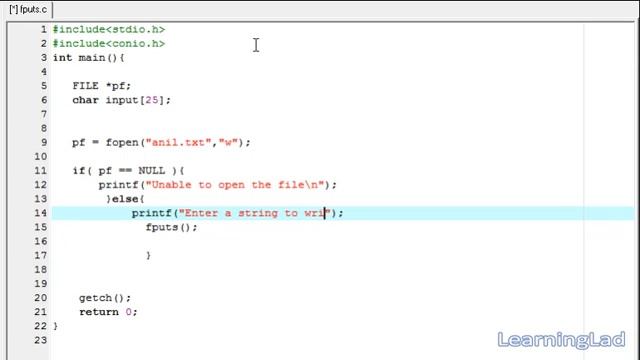 fputs() File Handling Function in C Programming Video Tutorials смотреть онлайн