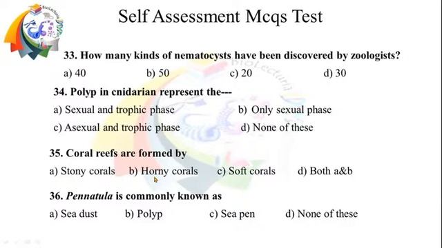 Quiz 3 Phylum Porifera and Cnidaria смотреть онлайн