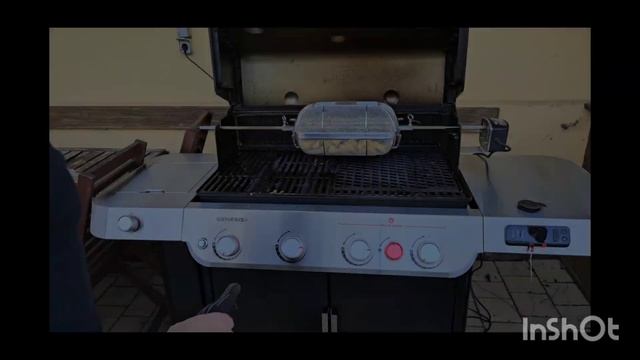 BBQ heute mal Hähnchen vom Weber Drehspieß mit Gemüse aus dem Grillkorb. смотреть онлайн