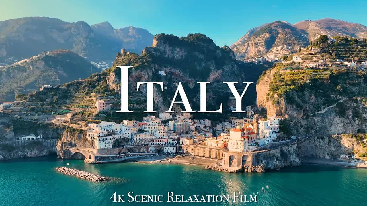 Italy 4K - Scenic Relaxation Film With Uplifting Music смотреть онлайн
