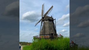 Ветряная мельница и звук пения птички (футаж для фона)