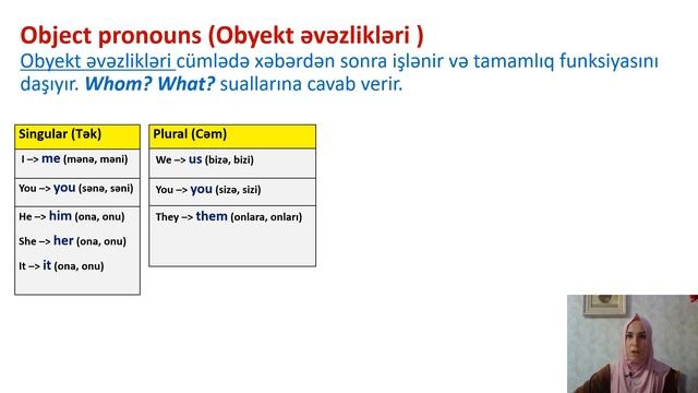 objective pronouns / obyekt əvəzlikləri / Объектные местоимения смотреть онлайн