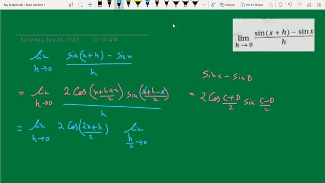 lim h tends to 0 {sin(x+h)-sinx}/h //class_11_limit // সীমা смотреть онлайн