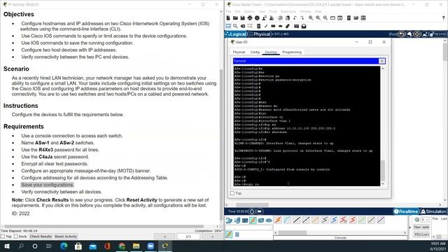 2.9.1 Packet Tracer - Basic Switch and End Device Configuration. смотреть онлайн