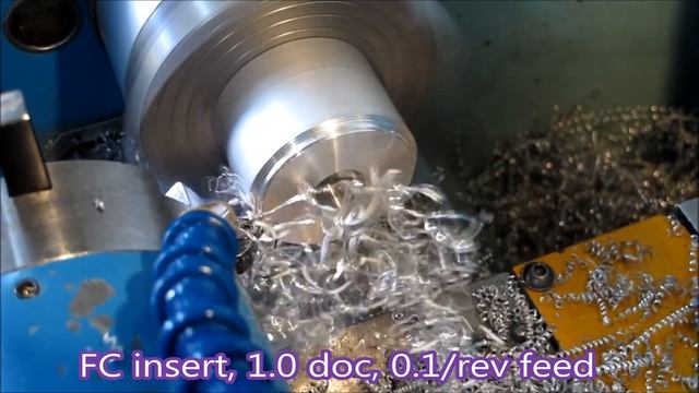 Turning 6061 aluminium alloy in the CNC mini lathe. Sumitomo FC 15° rake and AG 20° rake inserts смотреть онлайн