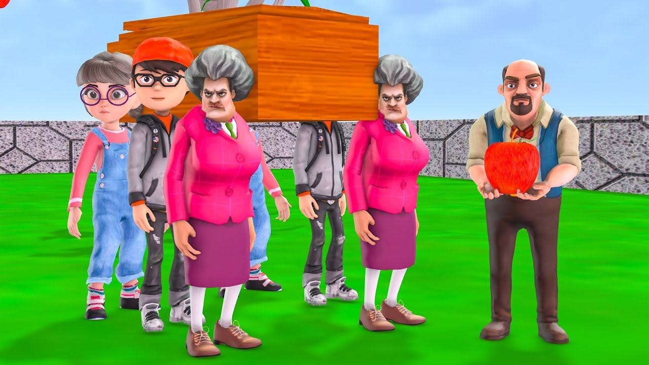 Scary Teacher 3D Miss T vs Hello Neighbor vs Nick Troll Huggy Wuggy In Apple Orchard Scary Neighbor смотреть онлайн