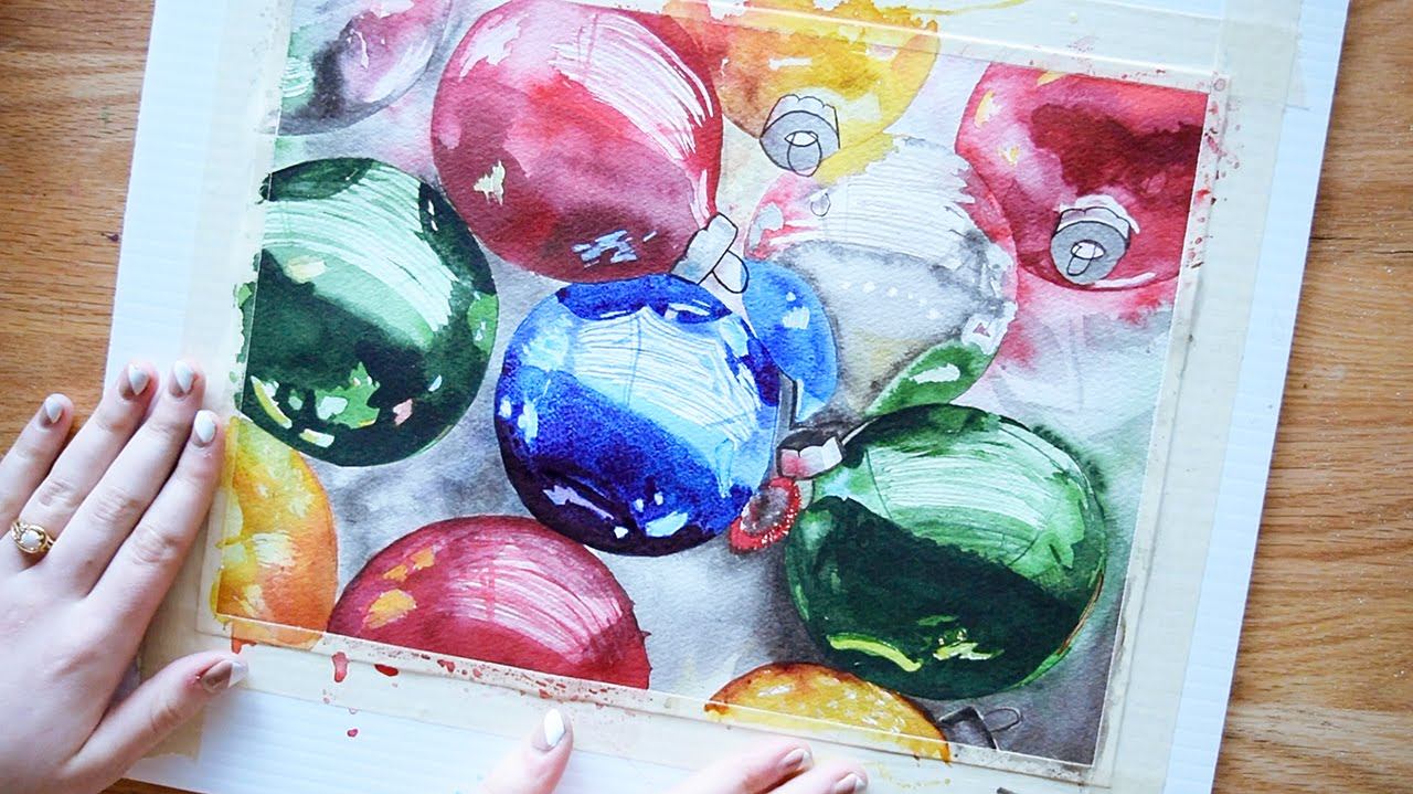 Painting Refelections in Watercolors~ Holiday Ornaments смотреть онлайн